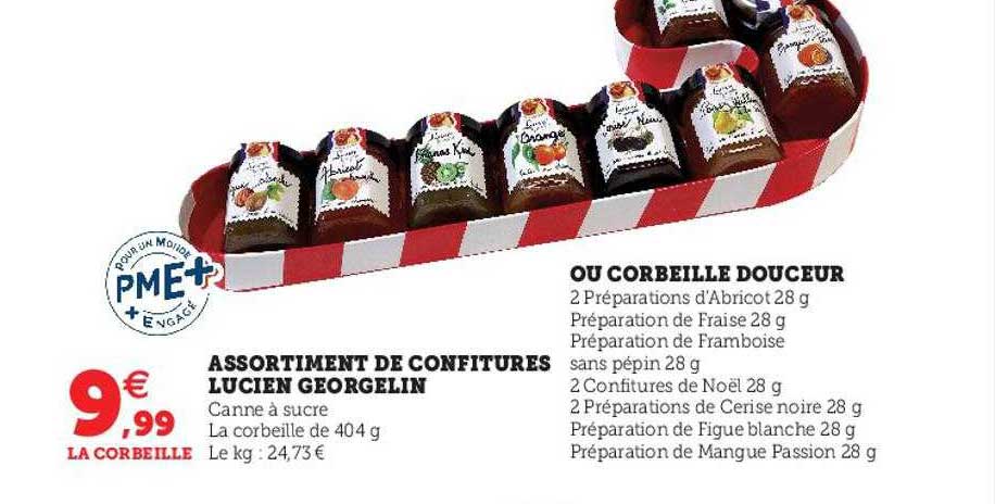 assortiment de confitures lucien georgelin ou corbeille douceur