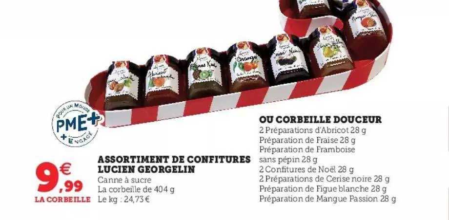 assortiment de confitures lucien gerogelin ou corbeille doucuer