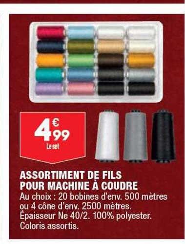 assortiment de fils pour machine à coudre