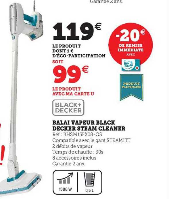 balai vapeur black decker steam cleaner