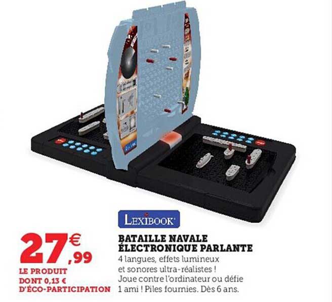 bataille navale électronique parlante lexibook