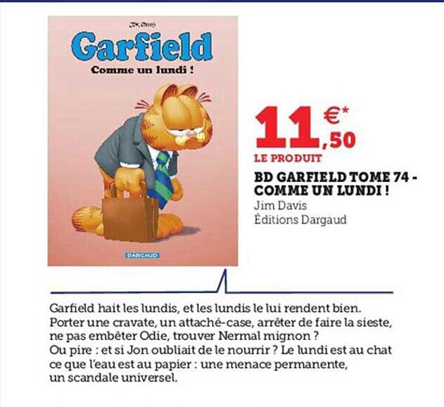 bd garfields tome 74 - comme un lundi!