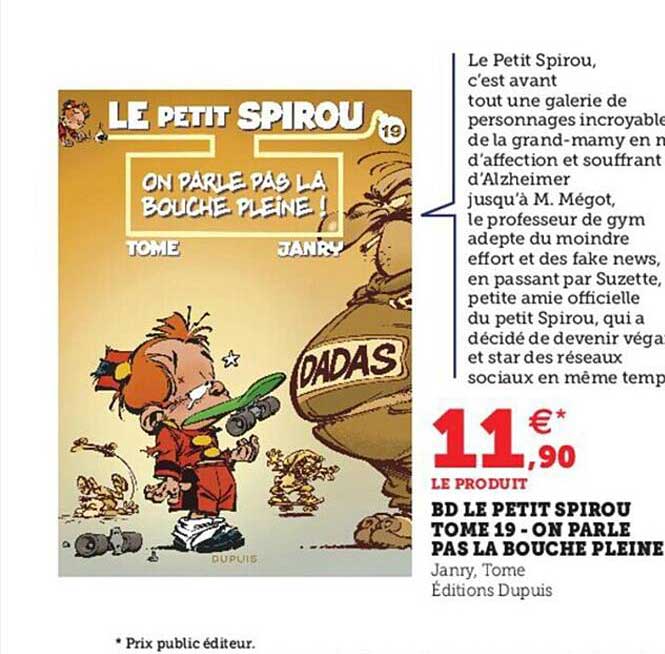 bd le petit spirou tome 19 - on parle pas la bouche pleine