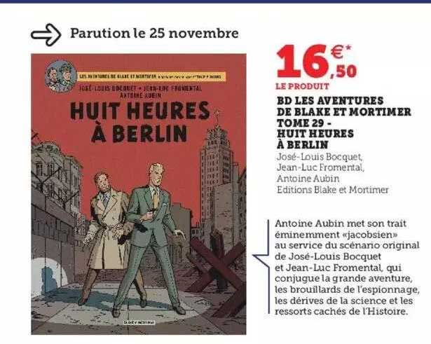 bd les aventures de blake et mortimer tome 29 - huit heures à berlin