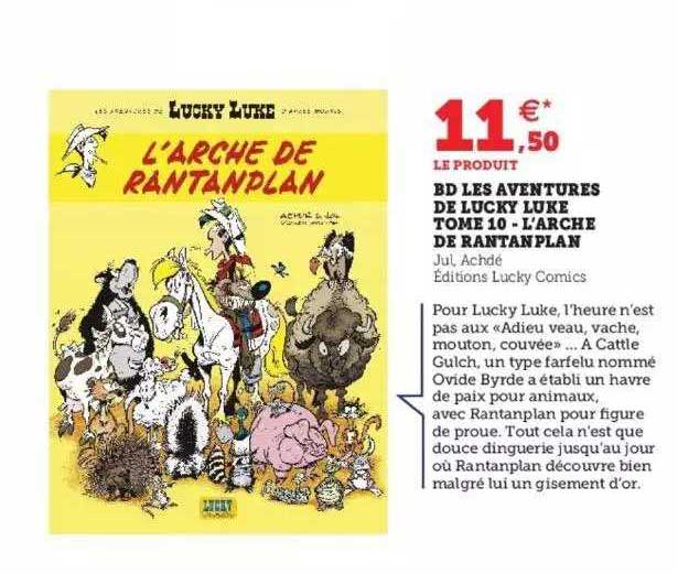 bd les aventures de lucky lucke - tome 10 - l'arche de rantanplan