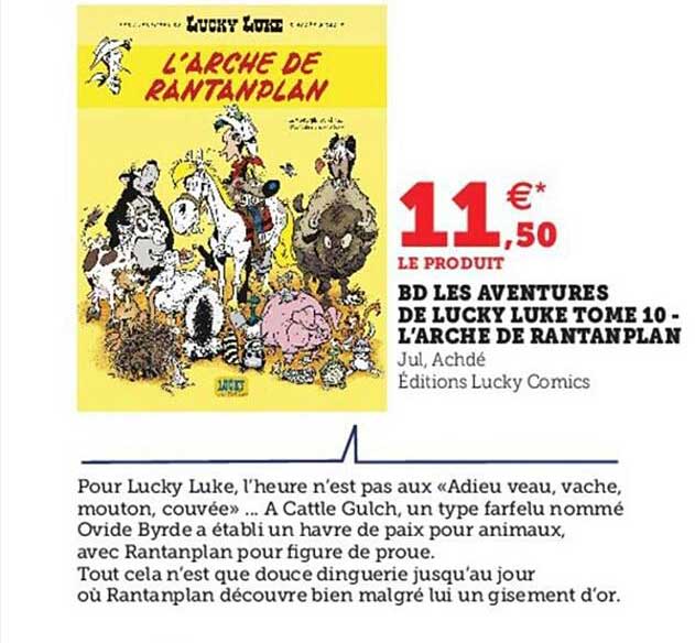 bd les aventures de lucky luke tome 10 - l'arche de rantanplan