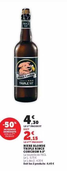 bière blonde triple rince cochon 9.5°
