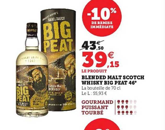 blended malt scotch whisky big peat 46°
