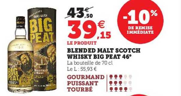blended malt scotch whisky big peat 46°