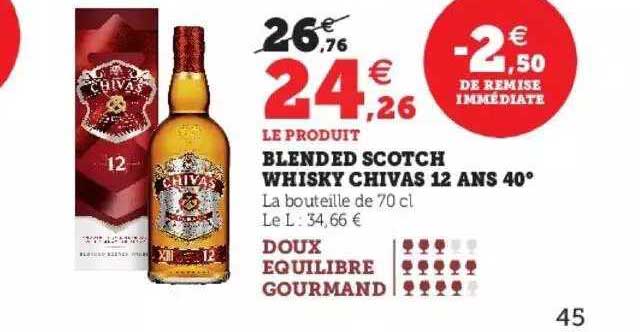 blended scotch whisky chivas 12 ans 40°