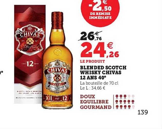 blended scotch whisky chivas 12 ans 40°