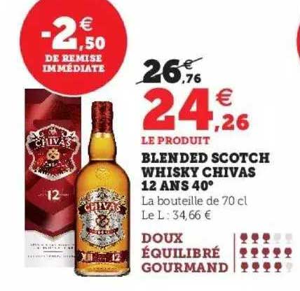 blended scotch whisky chivas 12 ans 40°