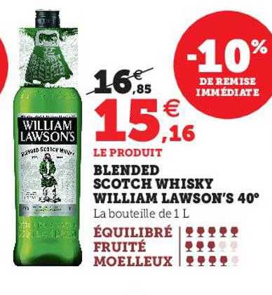 blended scotch whisky william lawson's 40°
