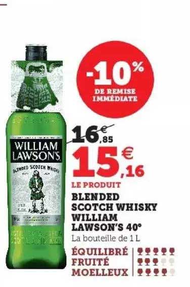 blended scotch whisky william lawson's 40°