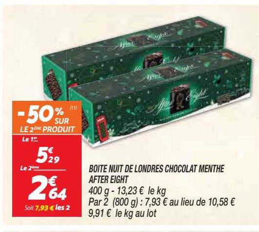 boîte nuit de londres chocolat menthe after eight