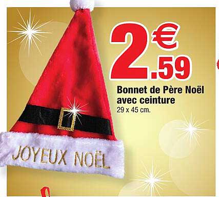 bonnet de père noël avec ceinture