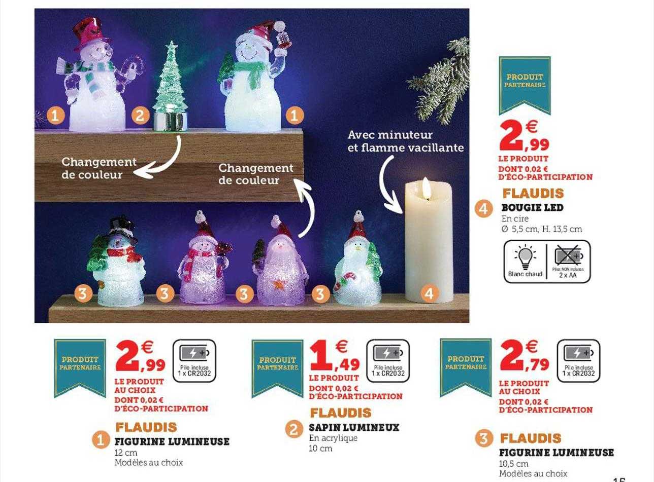 bougie led flaudis, figurine lumineuse flaudis, sapin lumineux flaudis, figurine lumineuse flaudis