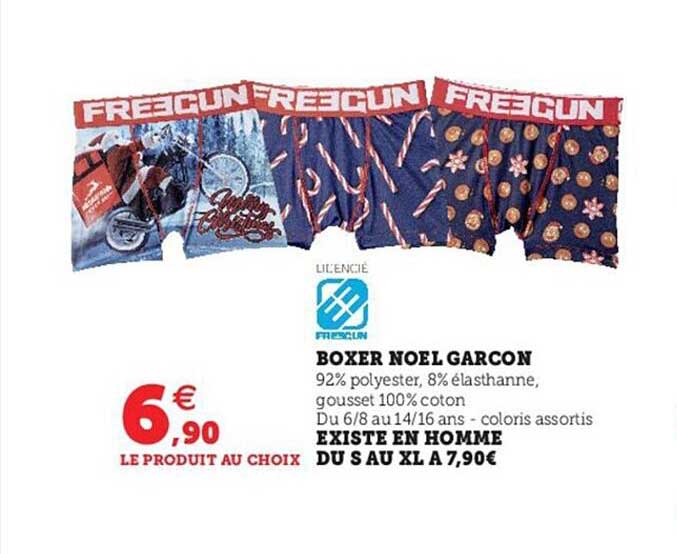 boxer noël garçon existe en homme du s au xl freegun