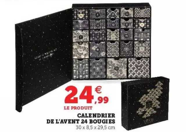 calendrier de l'avent 24 bougies