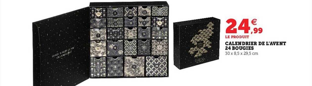 calendrier de l'avent 24 bougies