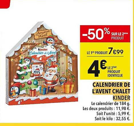 calendrier de l'avent chalet kinder