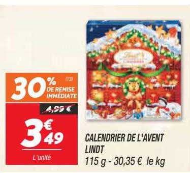 calendrier de l'avent lindt