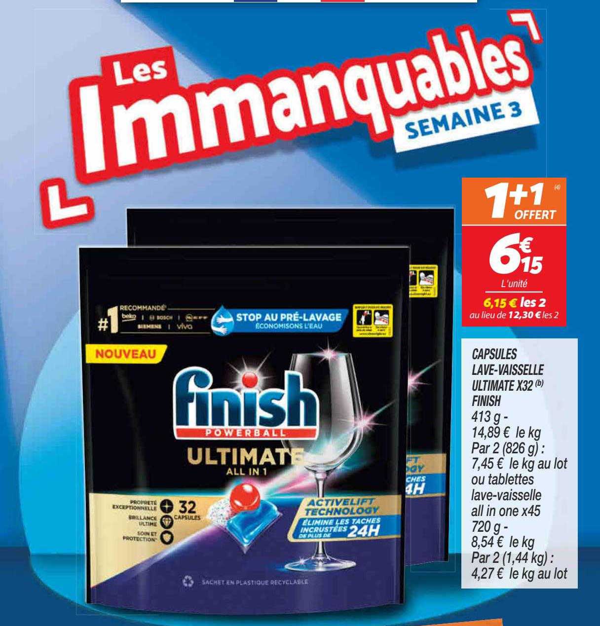 capsules lave-vaisselle ultmate x32 finish