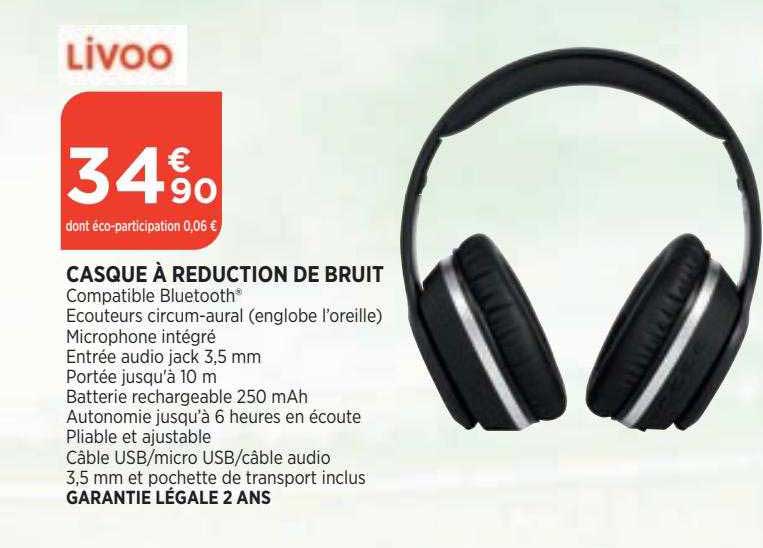 Casque à Réduction De Bruit Livoo