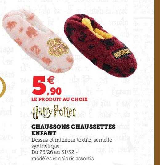chaussons chaussettes enfant harry potter