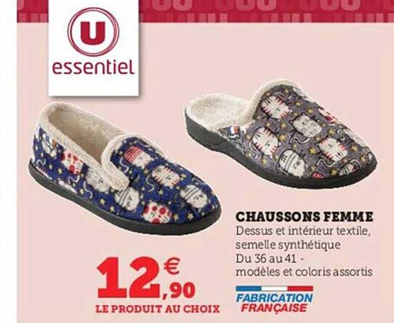 Chaussons Femme U Essentiel