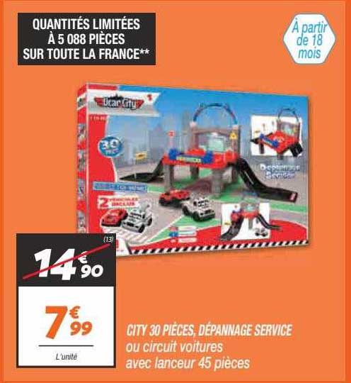 city 30 pièces, dépannage service ou circuit voitures avec lanceur 45 pièces