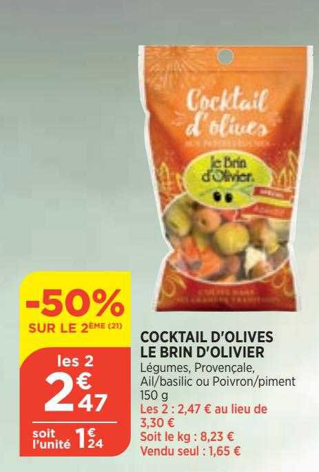 cocktail d'olives le brin d'olivier