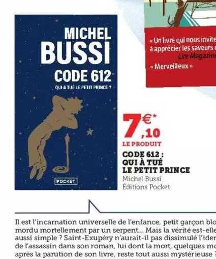 code 612 : qui à tué le petit prince - michel bussi