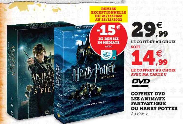 coffret dvd les animaux fantastique ou harry potter