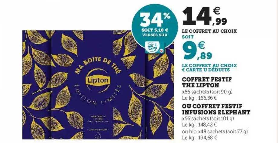 coffret festif the lipton ou coffret festif infusions éléphant