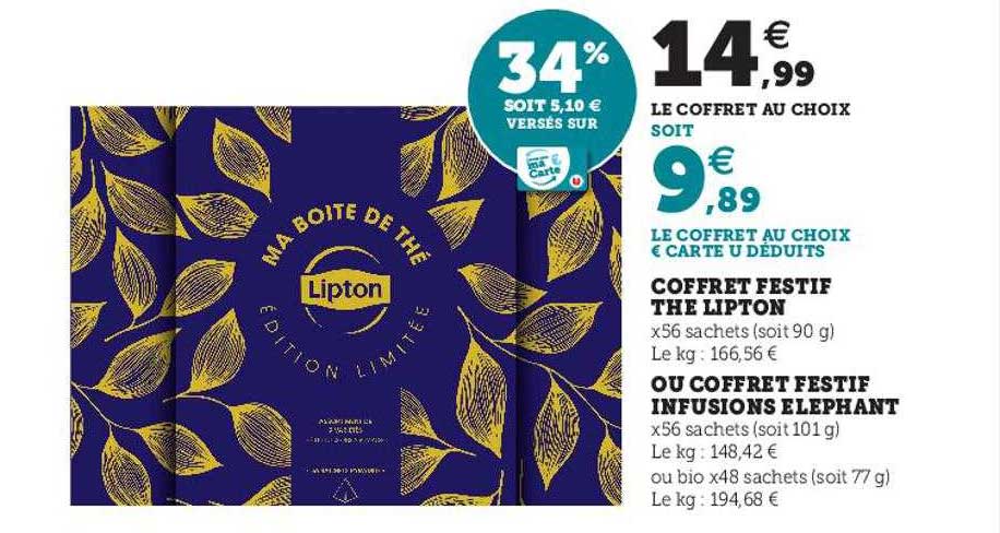 coffret festif the lipton ou coffret festif infusions éléphant