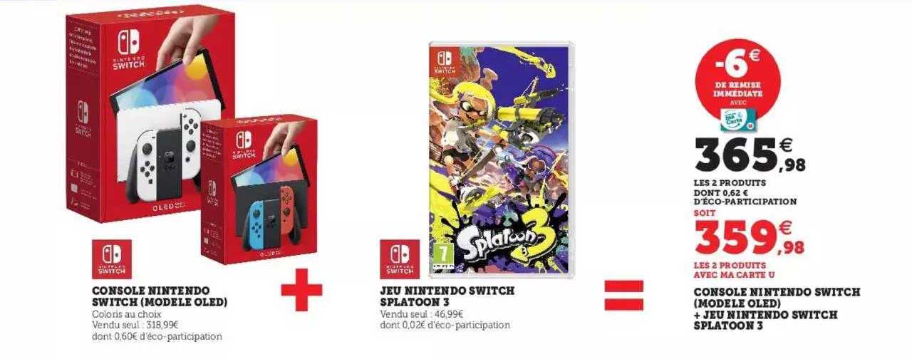 Console Nintendo Switch (modèle Oled) + Jeu Nintendo Switch Splatoon 3