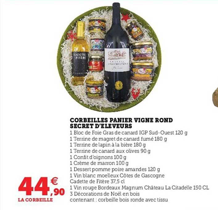 corbeilles panier vigne rond secret d'éleveurs