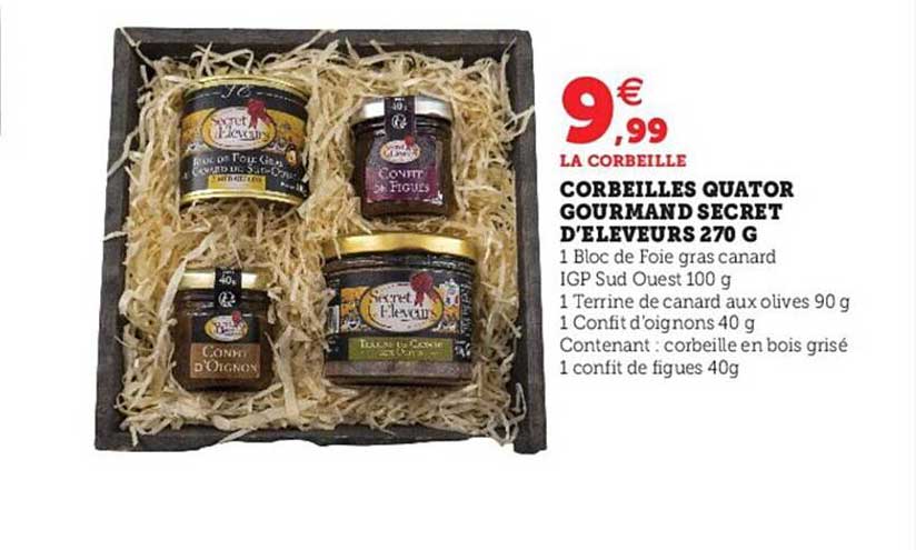 corbeilles quator gourmand secret d'éleveurs 270 g