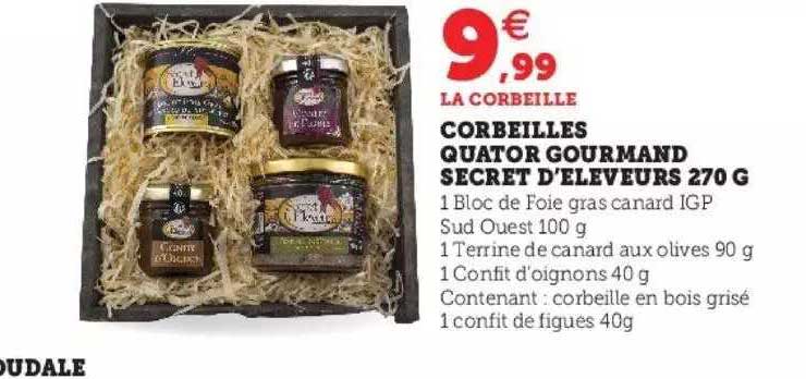 corbeilles quator gourmand secret d'éleveurs 270 g
