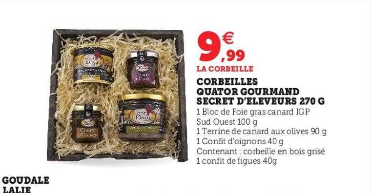 corbeilles quator gourmand secret d'éleveurs 270 g