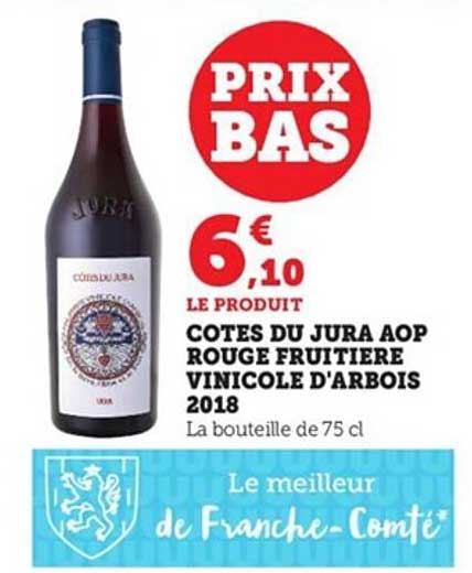 côtes du jura aop rouge fruitière vinicole d'arbois 2018