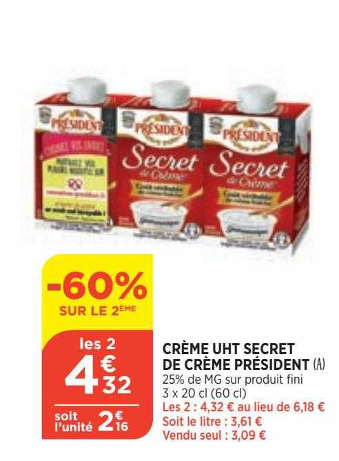 Crème Uht Secret De Crème Président