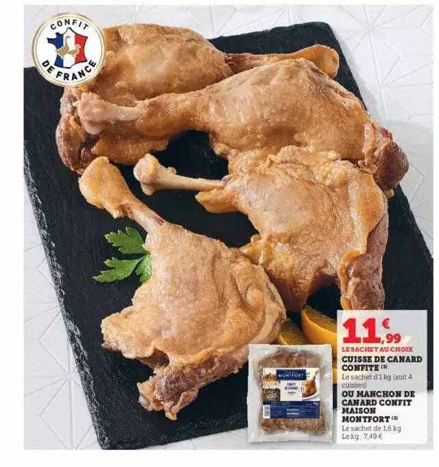cuisse de canard confite ou manchon de canard confit maison montfort
