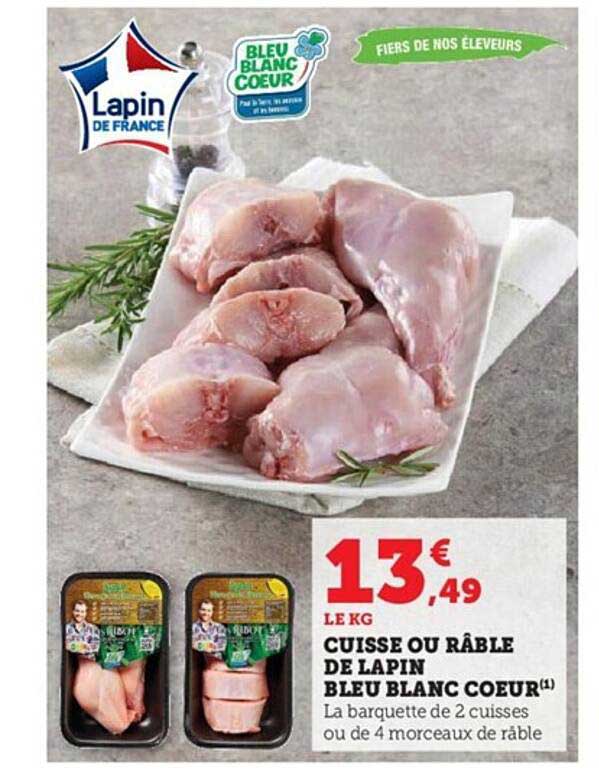 cuisse ou râble de lapin bleu blanc cœur