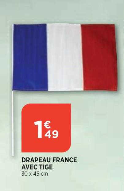 drapeau france avec tige