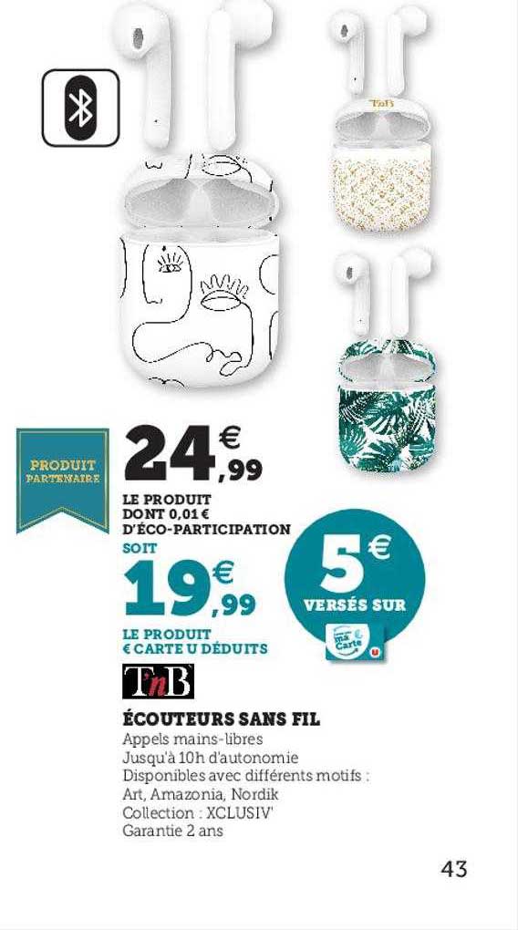 écouteurs Sans Fil Tnb