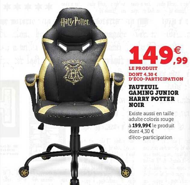 fauteuil gaming junior harry potter noir