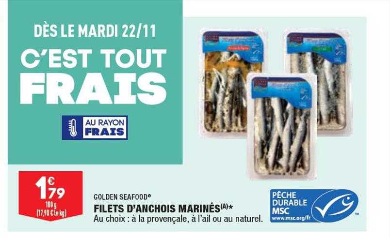 filets d'anchois marinés golden seafood
