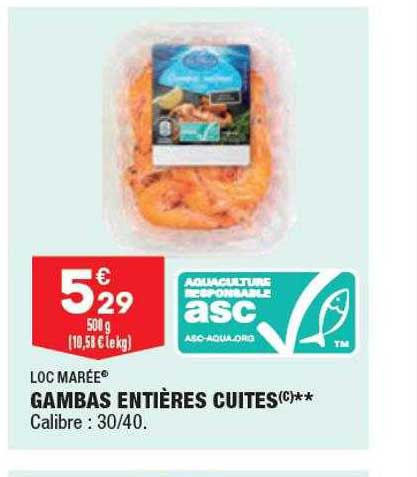 Gambas Entières Cuites Loc Marée